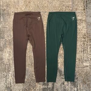 Gymshark Green & Brown Leggings Size Large